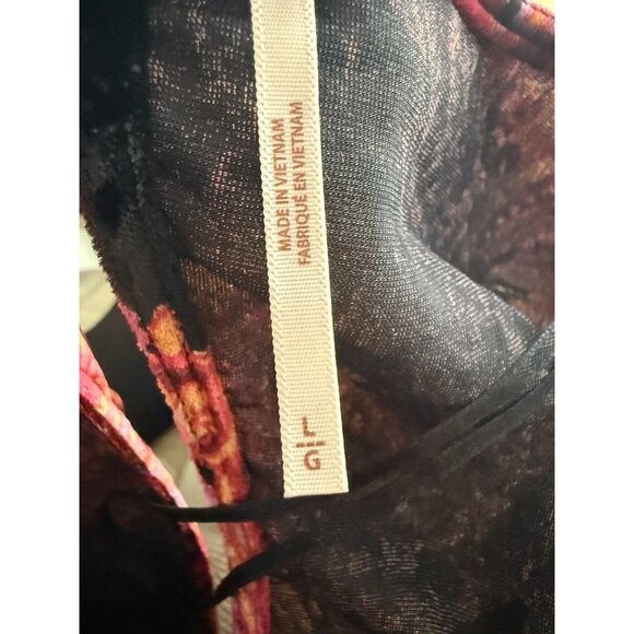 Free People Velvet Paisley Tunic Dress L Pink & Black - Picture 4 of 7